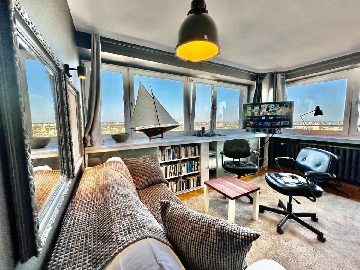 Super Apartament Grey Centrum 2X Metro Fast Wifi 300 Mbs Netflix Appletv Smarttv Spotify Panorama Miasta Варшава Екстериор снимка