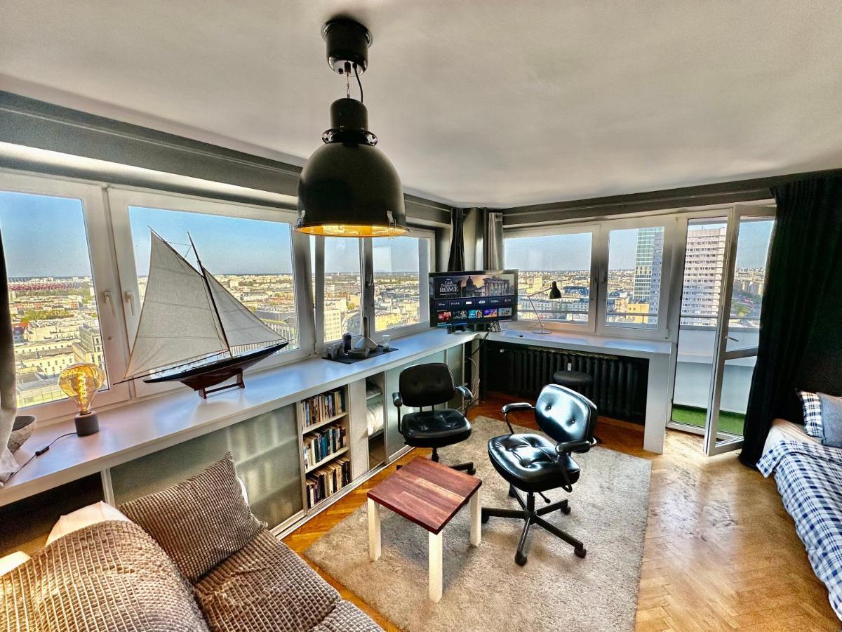 Super Apartament Grey Centrum 2X Metro Fast Wifi 300 Mbs Netflix Appletv Smarttv Spotify Panorama Miasta Варшава Екстериор снимка